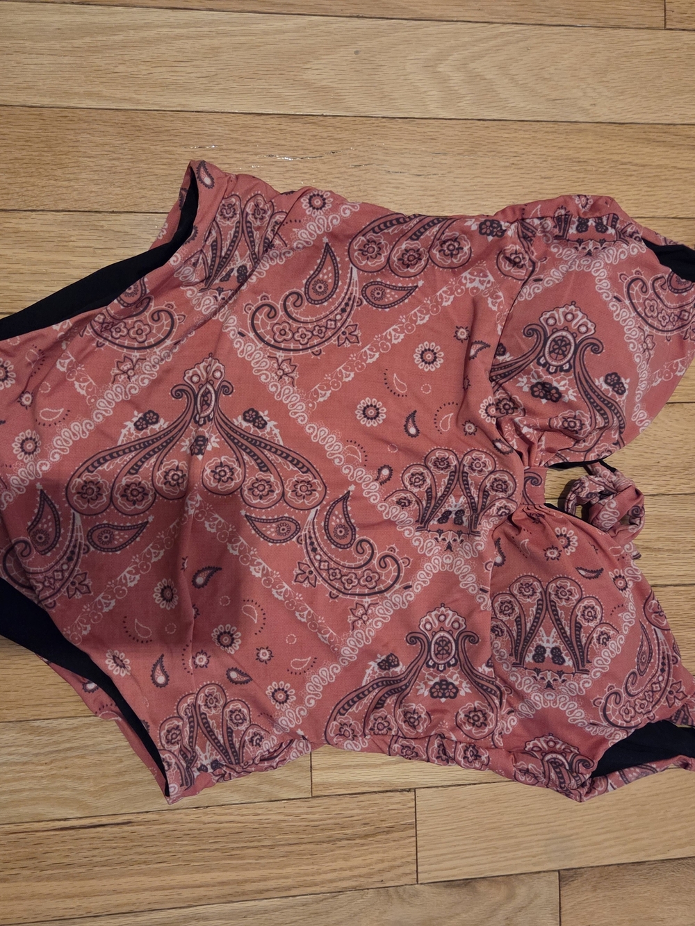 Women’s Coral Paisley One-Piece Swimsuit with Keyhole Detail